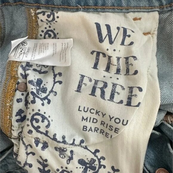 Free People Lucky You Midrise Barrel Jean size - Picture 2 of 3